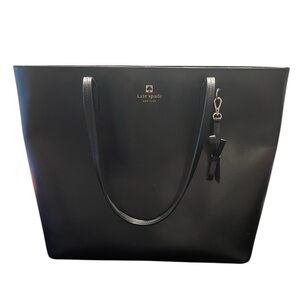 kate spade Black Leather Tote with Charm